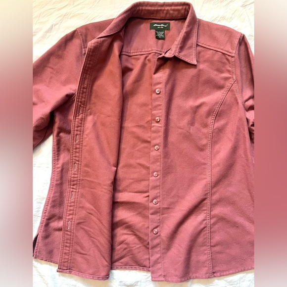 Eddie Bauer Women's Mauve Pink Flannel Shirt Jacket Button-Up Size XL - Picture 5 of 15
